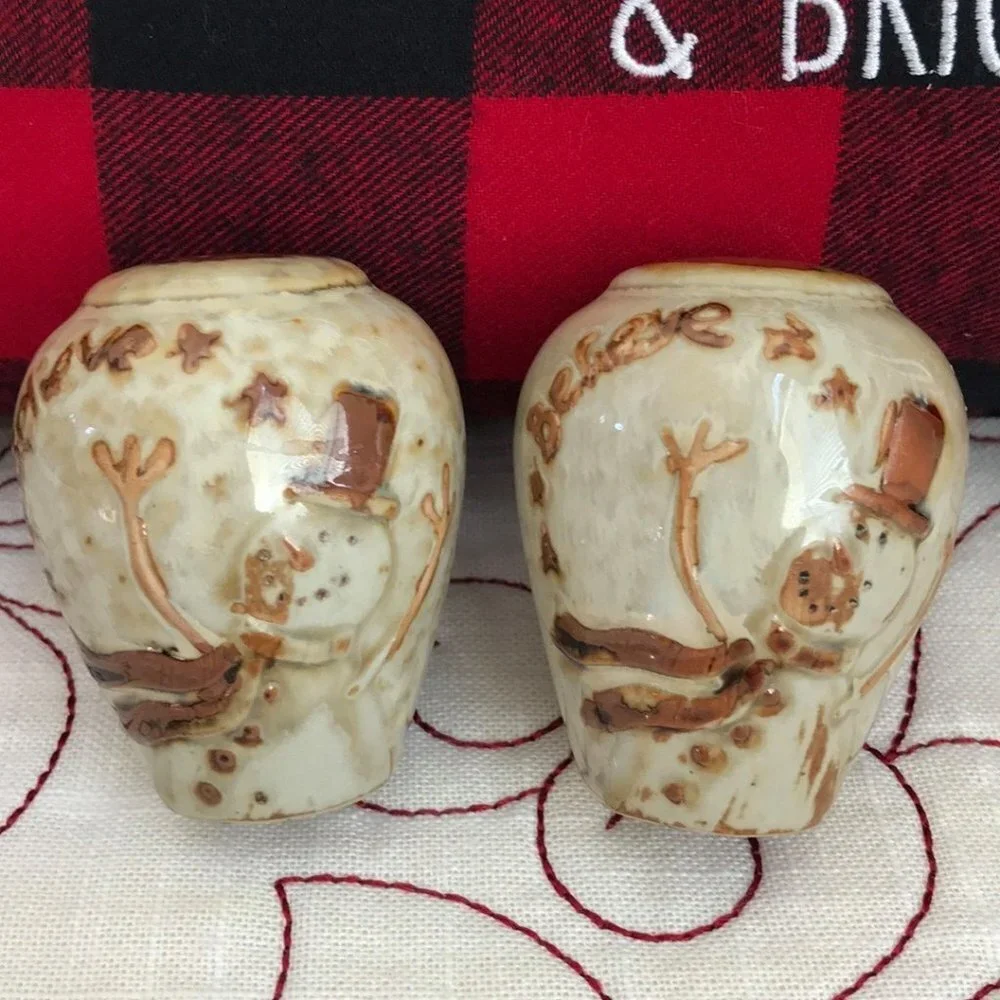 Believe Snowman Salt & Pepper Shakers